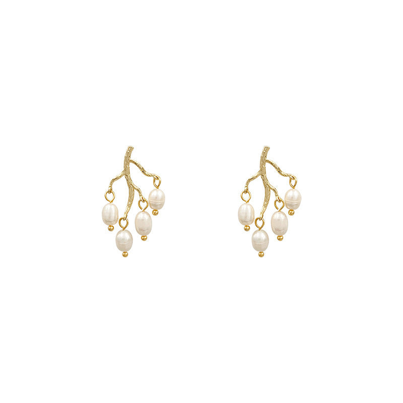 Pearl branch earrings earrings women - Trenvo