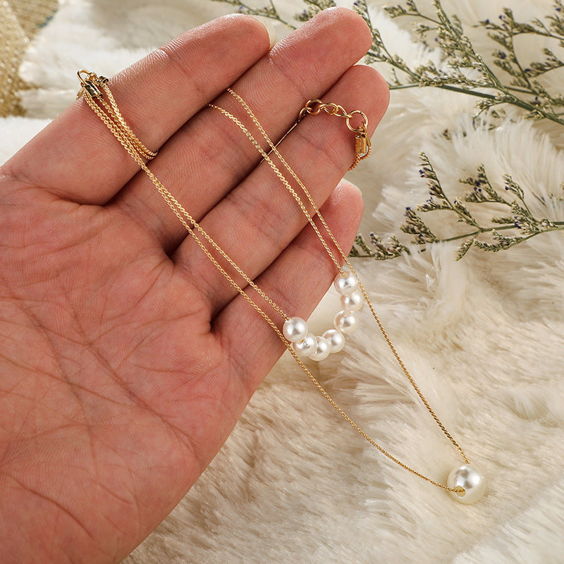 European and American Necklaces Fashion Jewelry Double Pearl Necklace - Trenvo