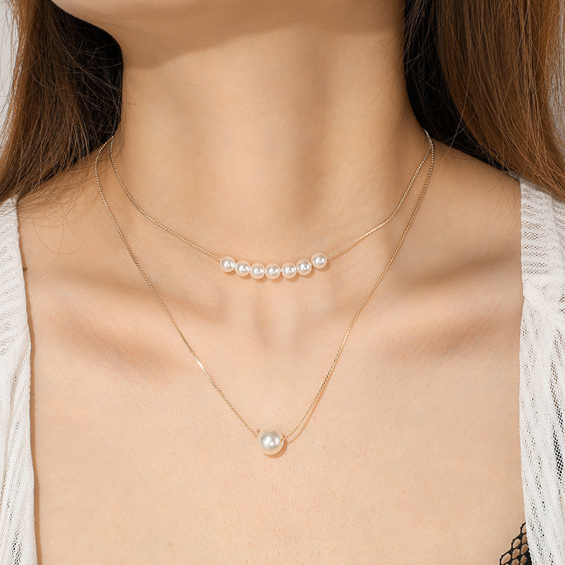European and American Necklaces Fashion Jewelry Double Pearl Necklace - Trenvo