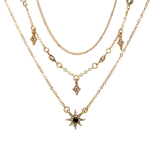 Multi-layer star pendant necklace handmade alloy necklace - Trenvo