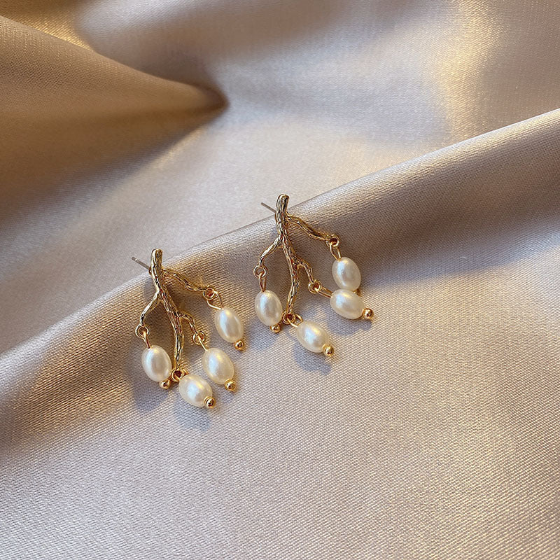 Pearl branch earrings earrings women - Trenvo