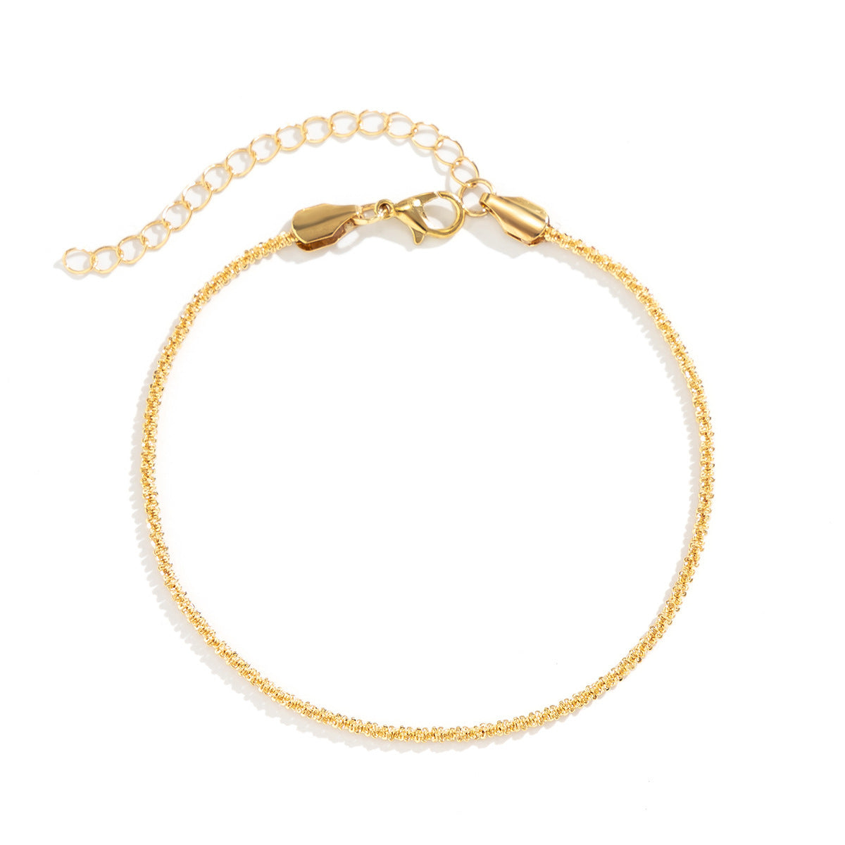 Sparkling Slim Chain Metallic Anklet – Elegant & Versatile - Trenvo