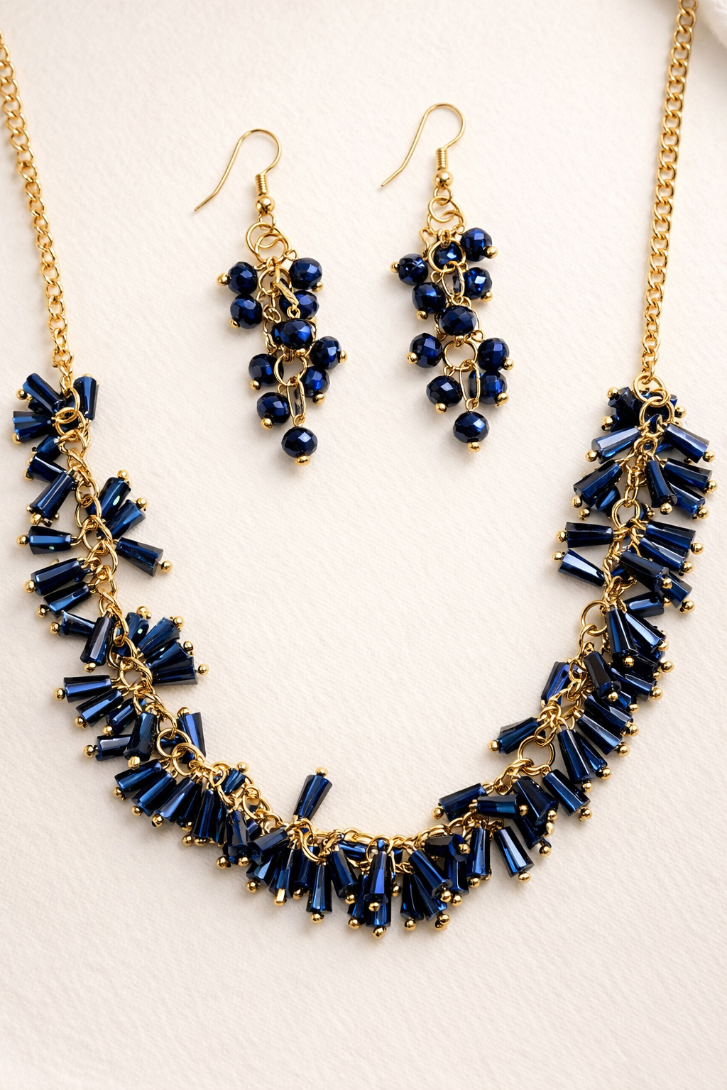 Midnight Blue Sparkle Necklace Set ✨ - Trenvo