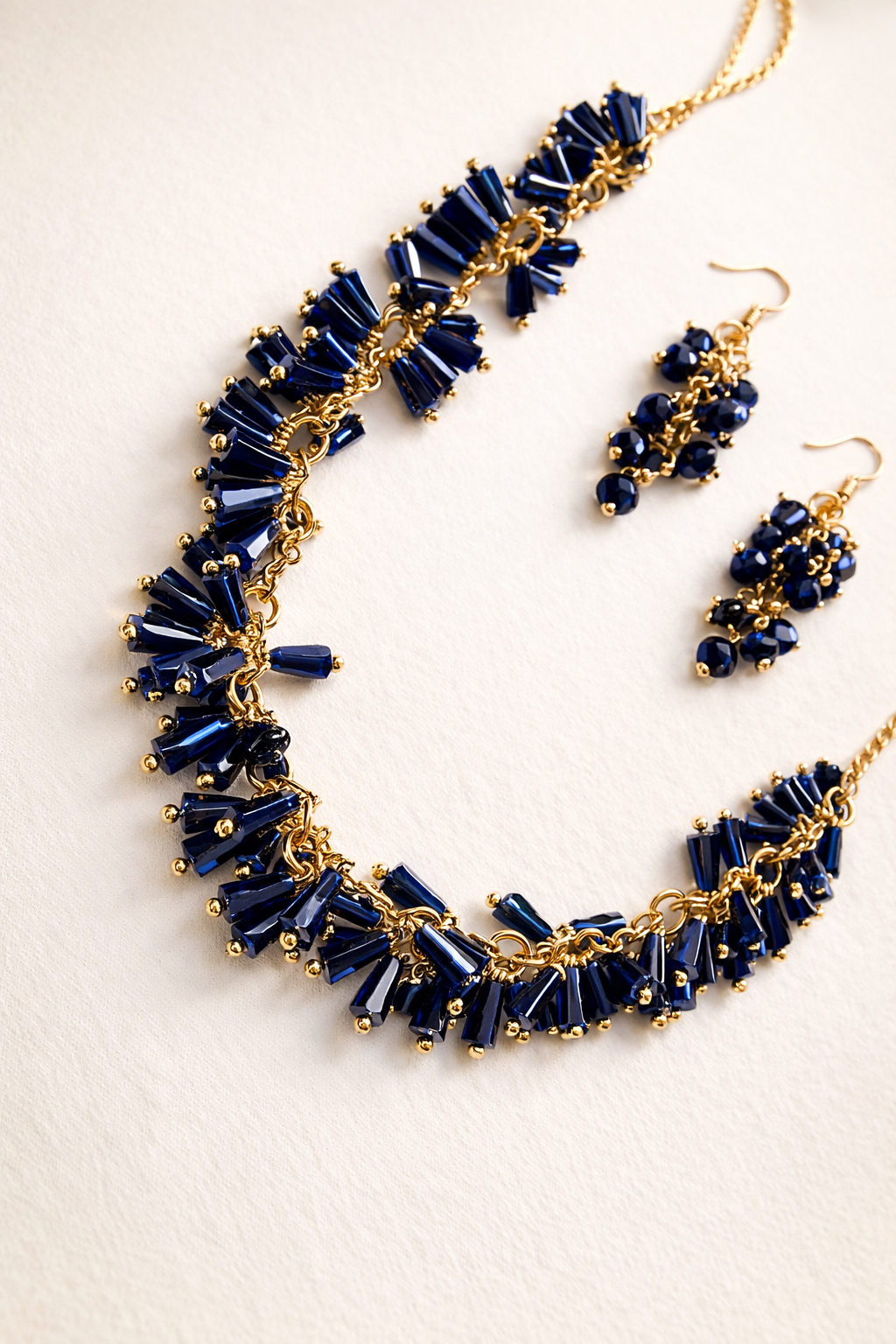 Midnight Blue Sparkle Necklace Set ✨ - Trenvo