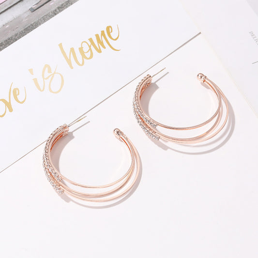 Fashion All Match Multi Layer Earrings Women - Trenvo