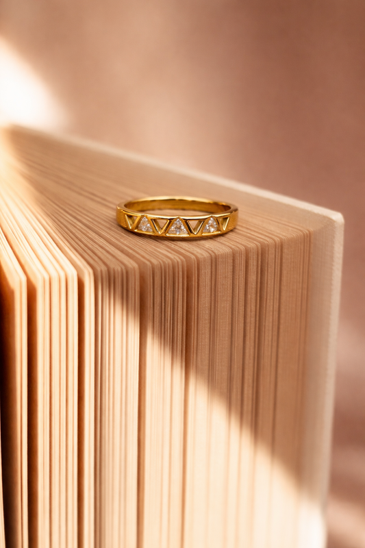 Golden Geometry Ring ✨ - Trenvo