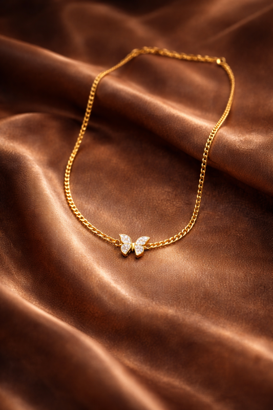 Golden Butterfly Whisper Necklace ✨ - Trenvo